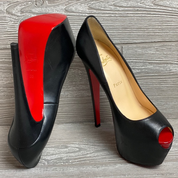 Christian Louboutin Shoes - Christian Louboutin Highness PeepToe Leather Heels